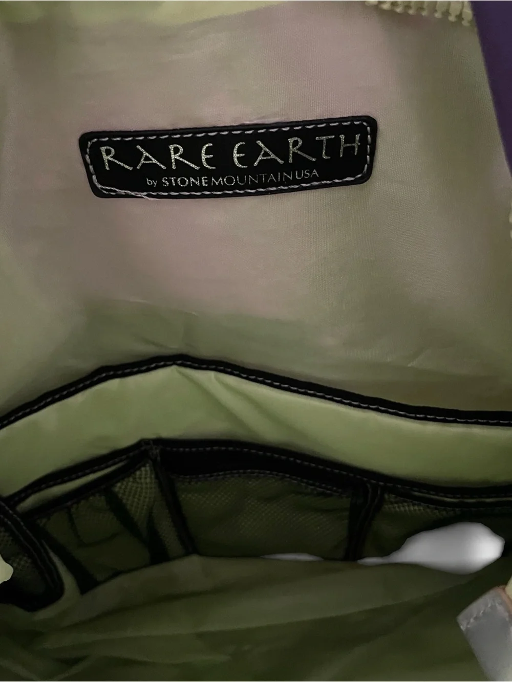 Rare Earth by Stone Mountain Nylon Travel Tote Bag Purple Lime Green